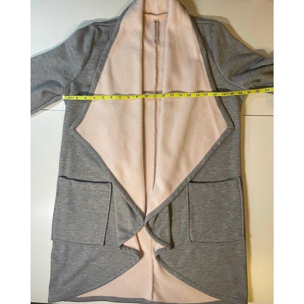 Fabletics Gray Pink Draped Waterfall Cardigan Jac… - image 5
